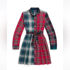 BNWT Girl’s Polo by Ralph Lauren Multicolor Plaid Kids Dress Size 16